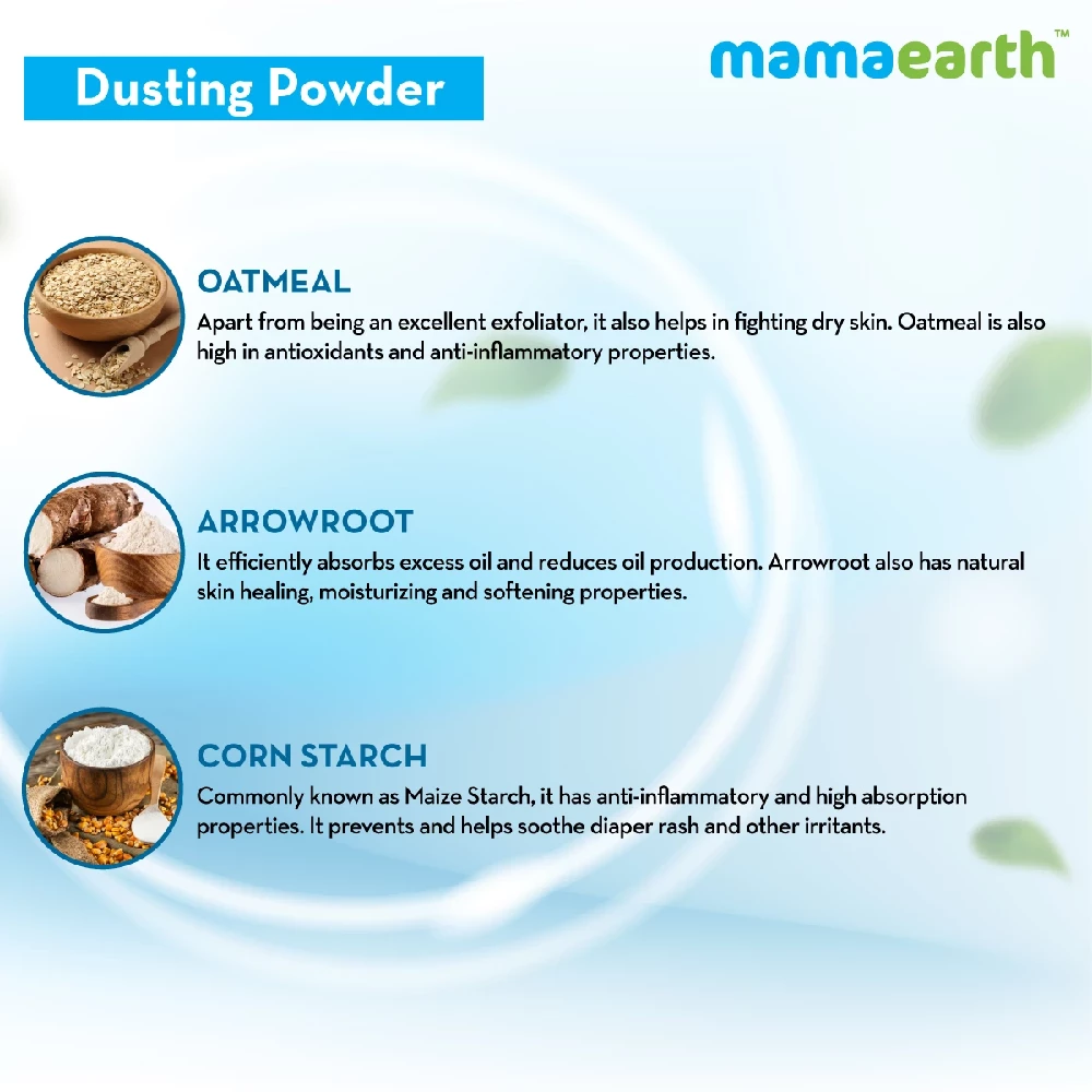 Dusting Powder with Organic Oatmeal and Arrowroot Powder for Babies, 300 g-4.webp